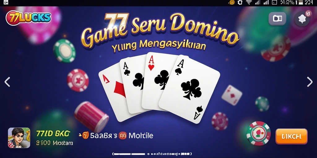 Tampilan gameplay domino yang seru dan menarik dari 77LUCKS.