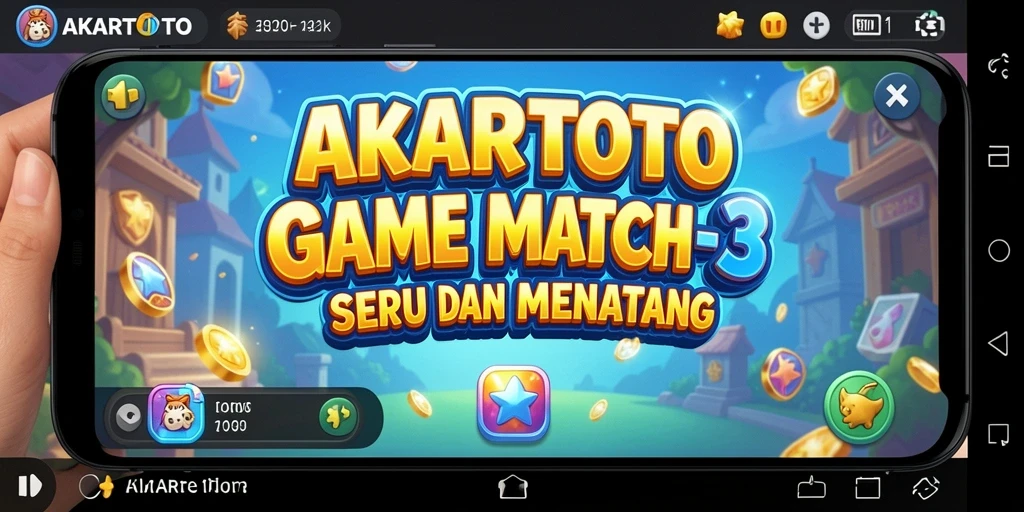 Gameplay seru AKARTOTO dengan kombinasi Match-3 yang menarik.