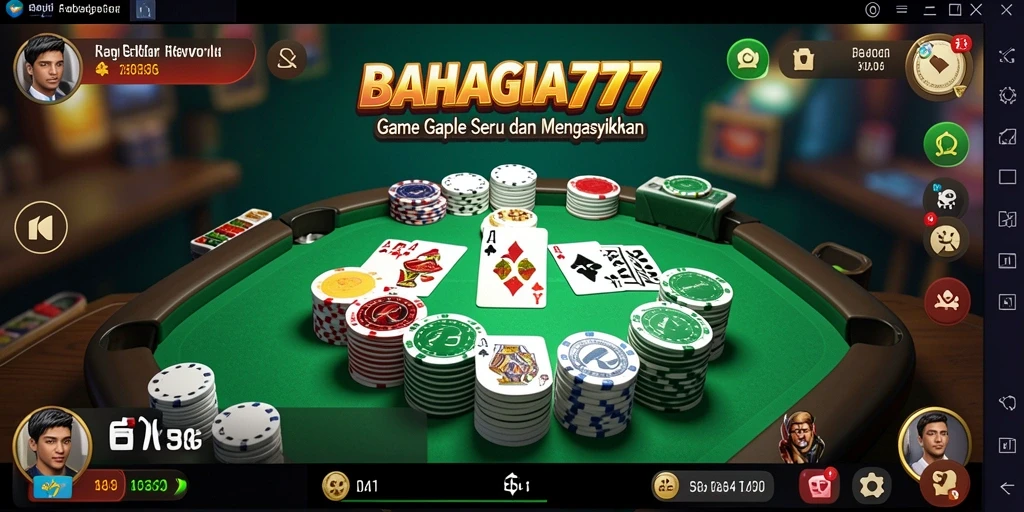 Tampilan menarik dari gameplay Gaple BAHAGIA777.