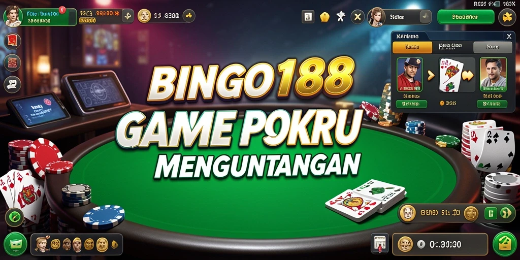 Gameplay Poker seru di BINGO188 dengan pemain yang kompetitif.
