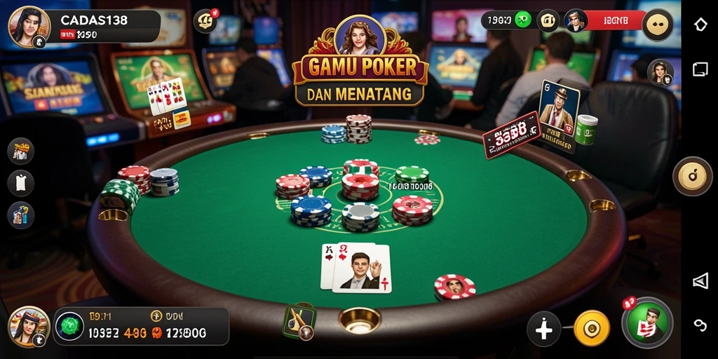 Tampilan gameplay seru dari CADAS138 yang menampilkan pemain poker.