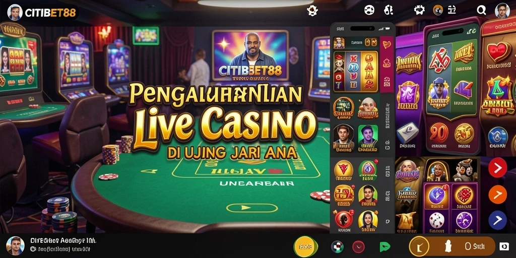 Screenshot gameplay CITIBET88 menampilkan dealer profesional dan atmosfer kasino yang menegangkan.