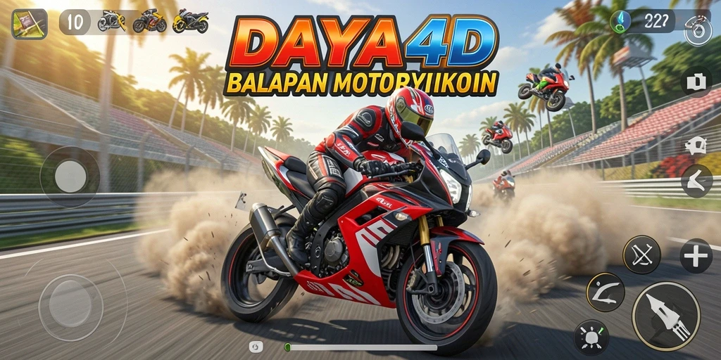 Tampilan menarik dari gameplay balapan motor di DAYA4D.