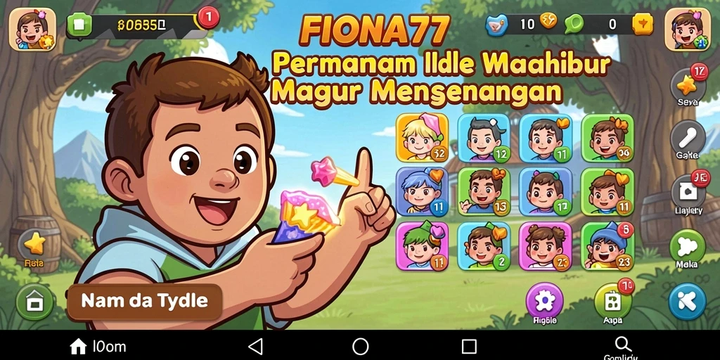 Tampilan permainan <strong>FIONA77</strong> yang menarik dengan karakter yang menggemaskan.