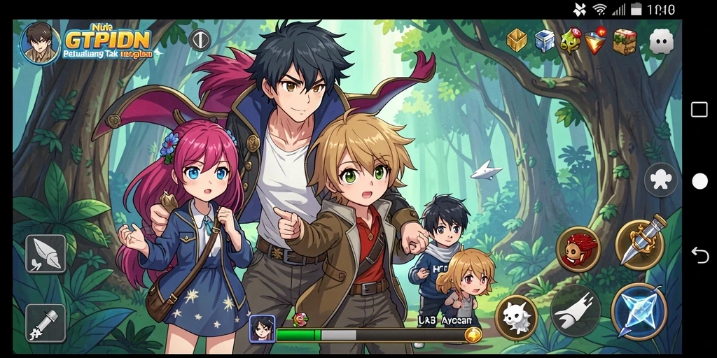 Tampilan gameplay seru GTPIDN dengan karakter Anime yang menarik.