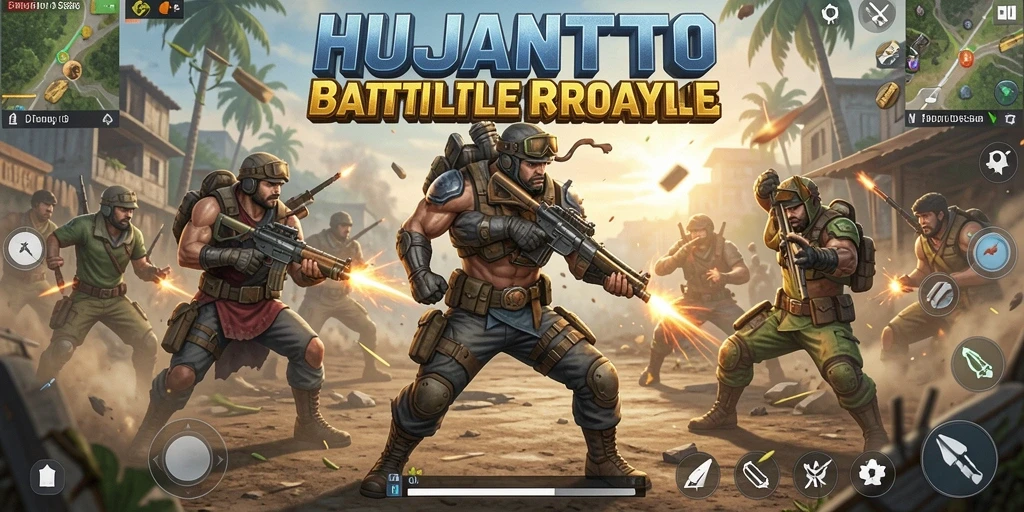 Tampilan gameplay epik dalam HUJANTOTO saat pertempuran berlangsung.