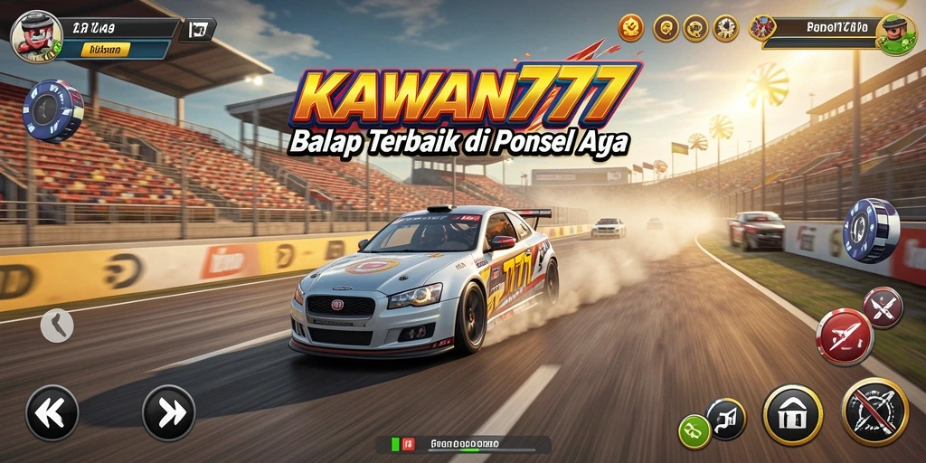 Screenshot gameplay KAWAN777 menampilkan adu balap yang seru dan mendebarkan.