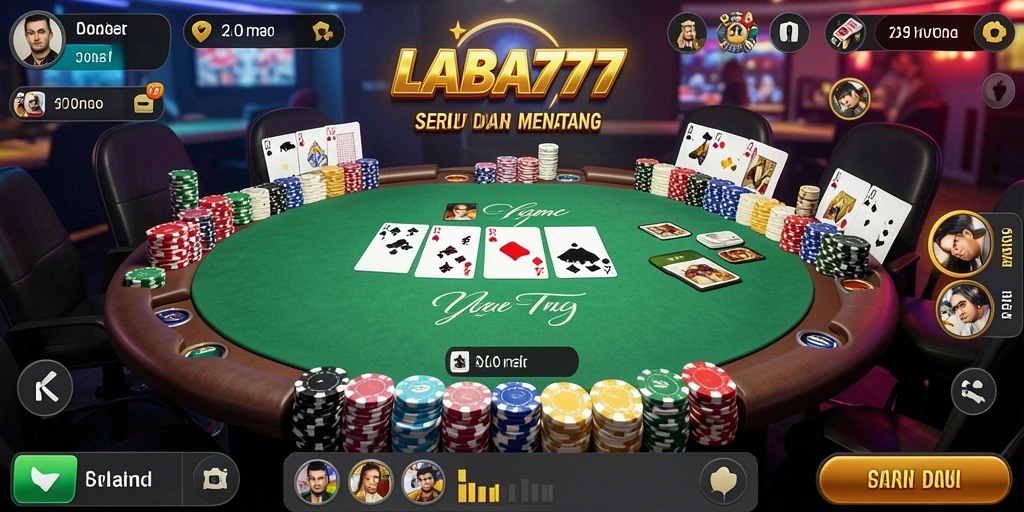 Tampilan layar utama LABA777 dengan gameplay Poker yang mengasyikkan.