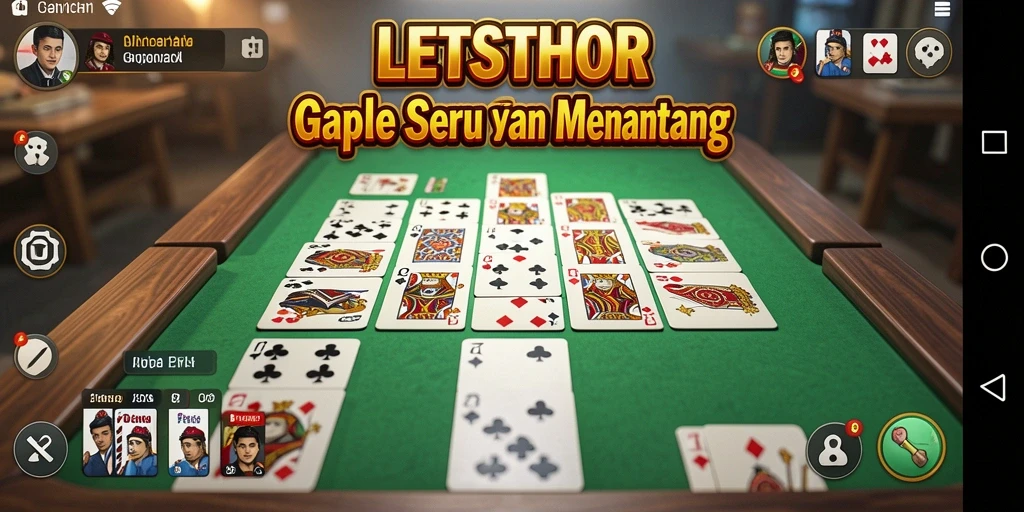 Tampilan gameplay seru LETSTHOR dengan nuansa Gaple yang klasik.