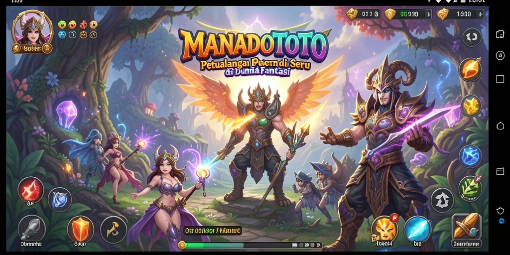 Screenshot permainan menunjukkan petualangan seru di dunia fantasi.