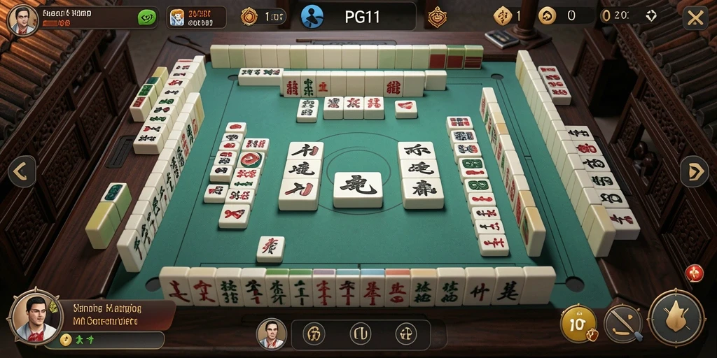 Screenshot PG11 menampilkan gameplay Mahjong yang menarik dan menawan.