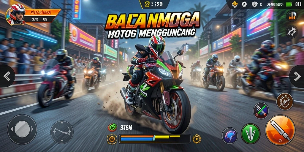 Gameplay PUTARMEGA yang mendebarkan dan penuh aksi