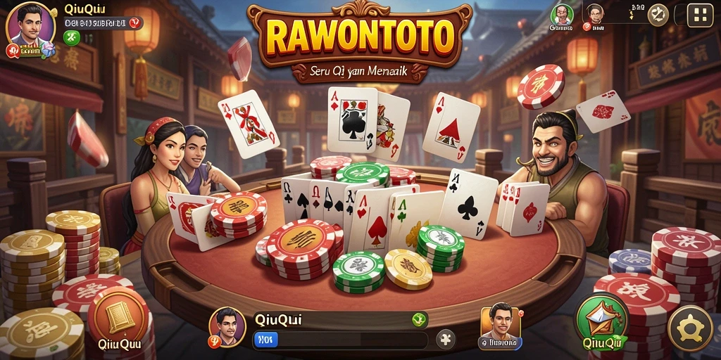 Tangkapan layar gameplay RAWONTOTO dengan suasana QiuQiu yang seru.