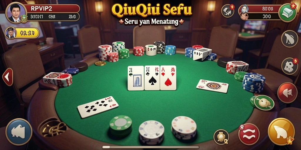 Tampilan menarik dari gameplay QiuQiu di RPVIP2.